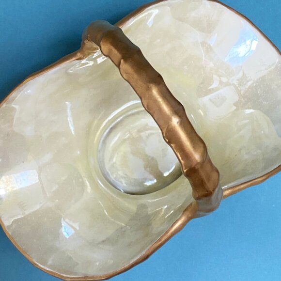 Antique Bernard Aud & Co. Haviland France Gilt Creamer and Salt Basket Art Deco - Picture 6 of 11